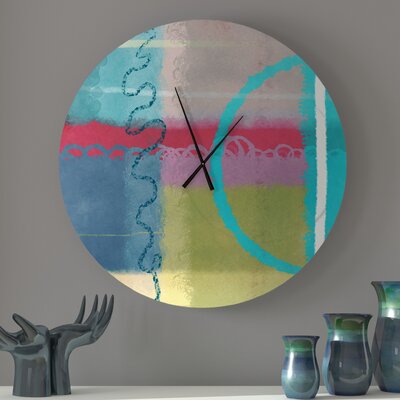 Qualitative Witty Abstract Metal Wall Clock Latitude Run® Size: Large