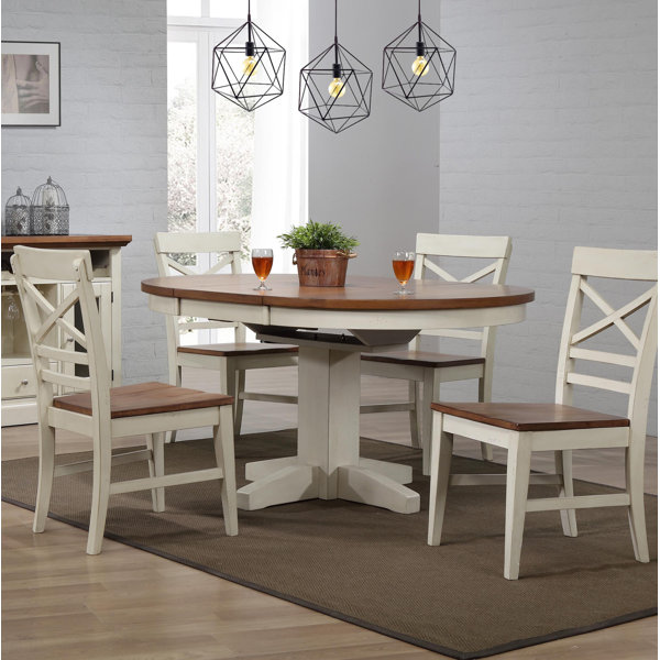 Hayden 5 Piece Extendable Solid Wood Dining Set by Ophelia & Co. Ophelia & Co.
