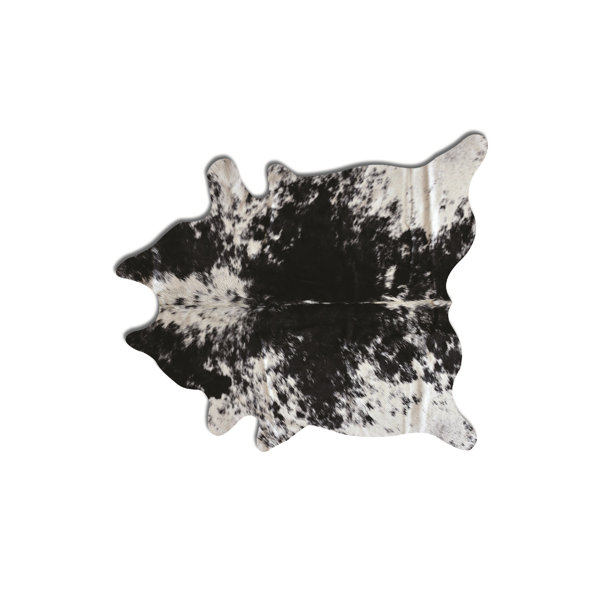 Hancock Hand-Woven Cowhide Brown/White Area Rug by Bloomsbury Market