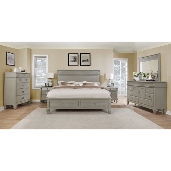 #1 Vasilikos Solid Wood Construction Platform 5 Piece Bedroom Set By Beachcrest Home Purchase