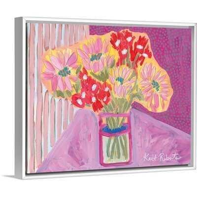 Flowers for Vivian by Kait Roberts - Painting Print on Canvas Winston Porter Format: White Floater Framed Canvas, Size: 26