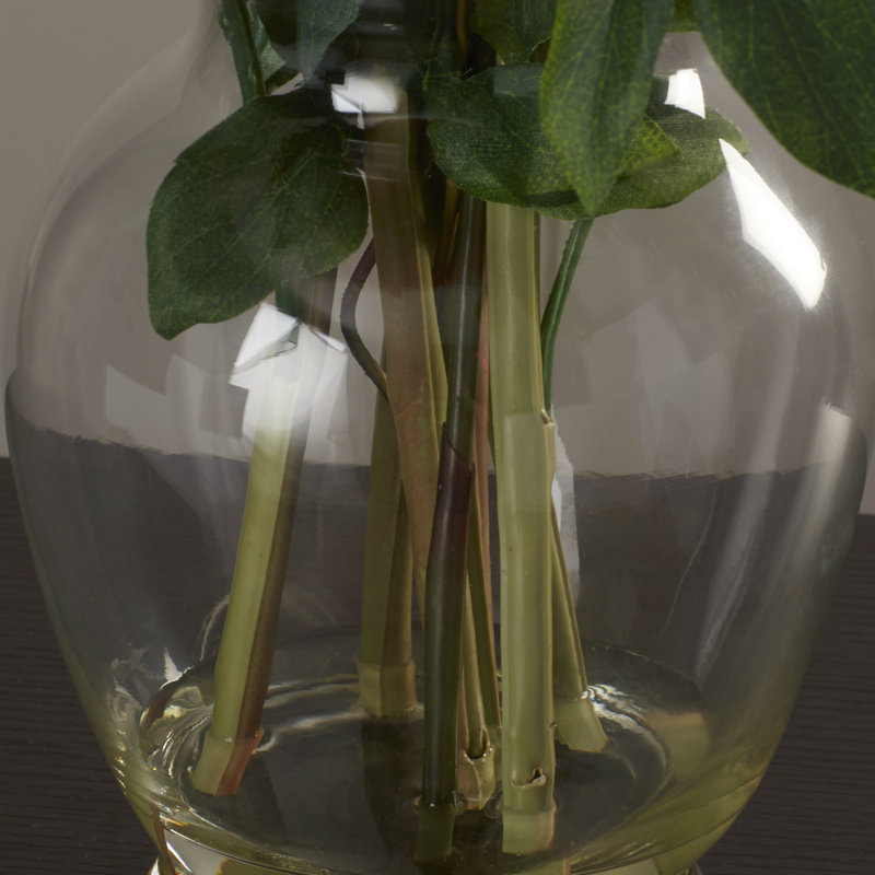 Alcott Hill Peony and Orchid Silk Flower Arrangement in Vase & Reviews