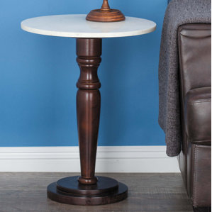 Wood/Marble End Table by Cole & Grey