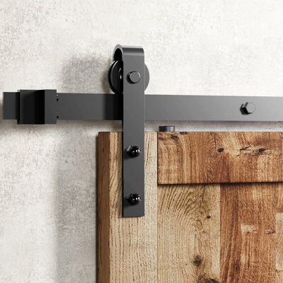 NonBypass Standard Single Track Barn Door Hardware Kit Homacer Track Length 96 in