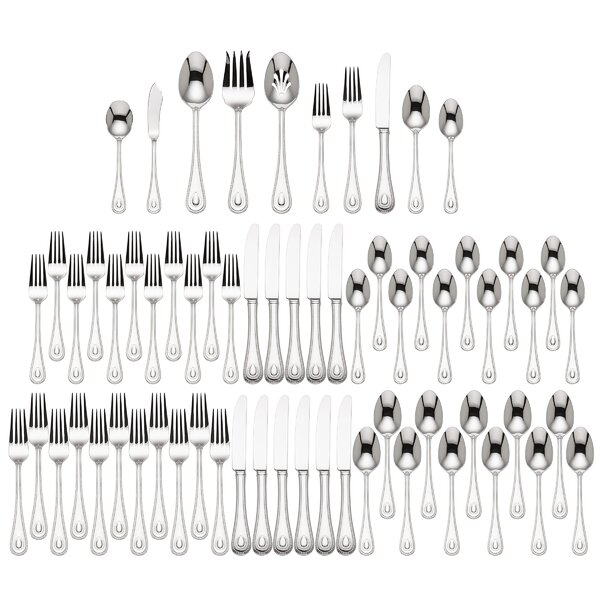 French Perle 65 Piece 18/10 Stainless Steel Flatware Set by Lenox