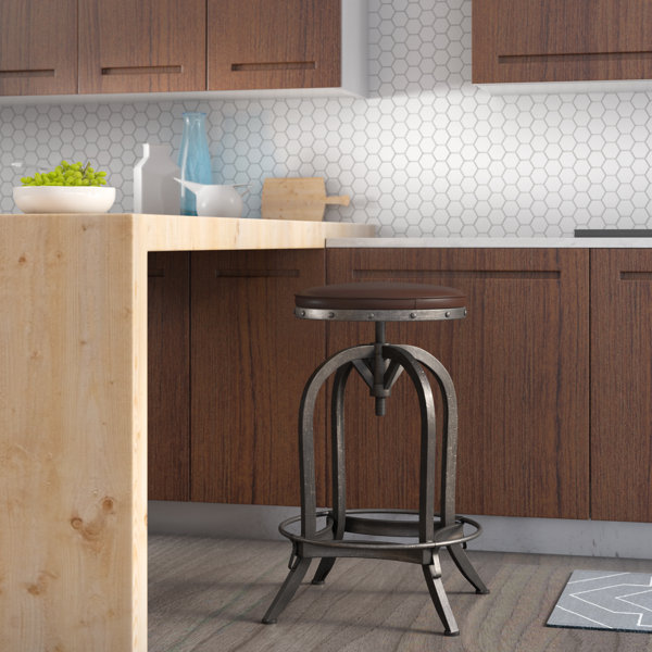 Alkaios Adjustable Height Swivel Bar Stool by Merc