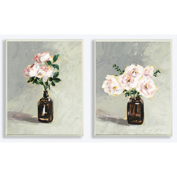 Ophelia Co Abstract Flowers In Jug Neutral Painting 2 Piece