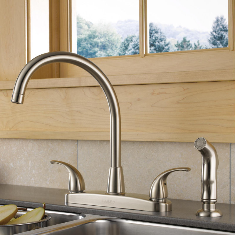 Peerless Faucets Double Handle Kitchen Faucet With Side Spray