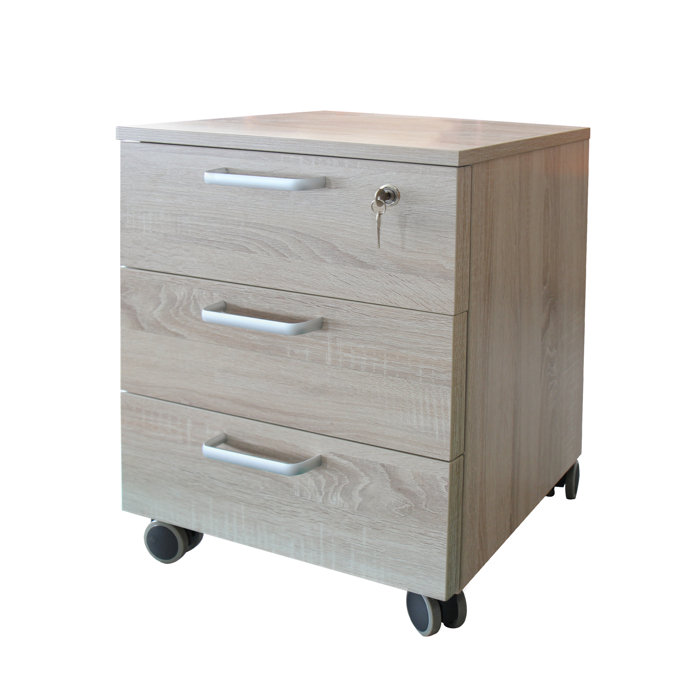 Ebern Designs West Wick Wood 3 Drawer Mobile Vertical Filing