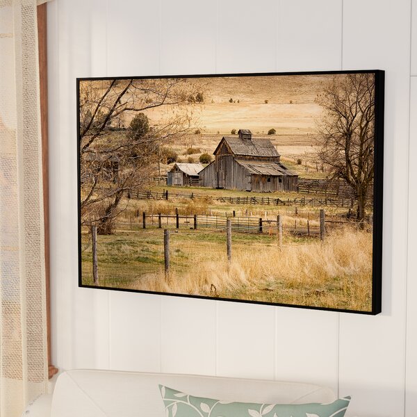 Roadside Barn Framed Photographic Print on Gallery Wrapped Canvas by August Grove