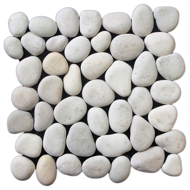Clic Random Sized Natural Stone Pebble Tile In White Reviews Clic Random Sized Natural Stone Pebble Tile In White