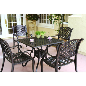 Lincolnville 5 Piece Square Dining Set with Cushions