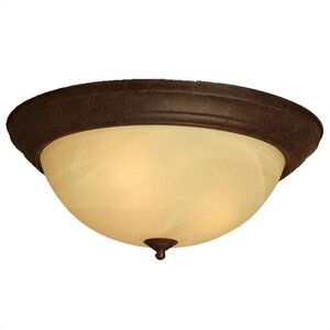 Gale Umber Etched Large 3-Light Flush Mount