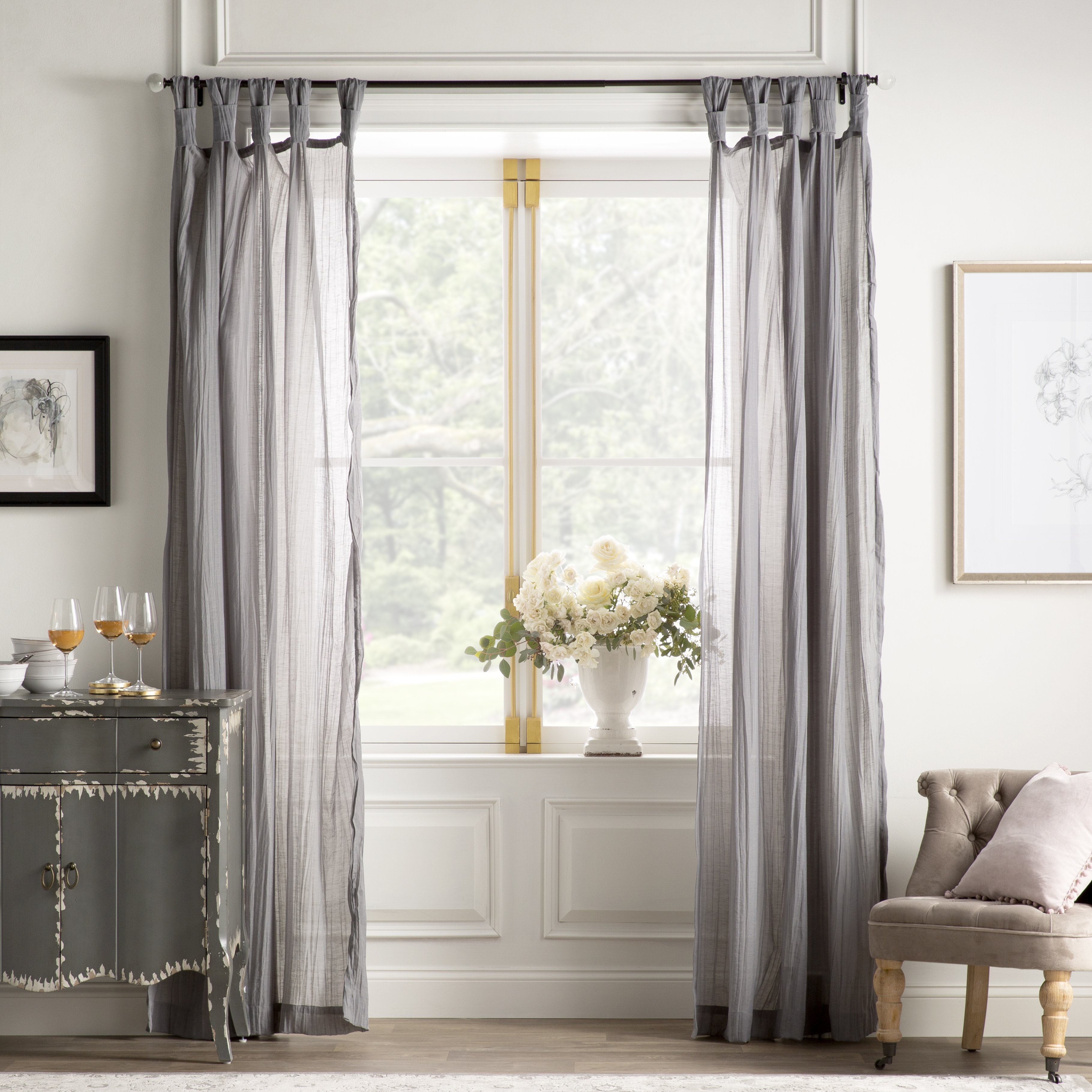 Kelly Clarkson Home Liebert Solid Semi Sheer Tab Top Single Curtain Panel Reviews Wayfair Liebert Solid Semi Sheer Tab