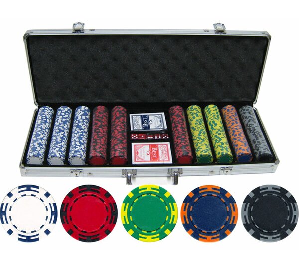 500 Piece Z Striped Clay Poker Chip by JP Commerce