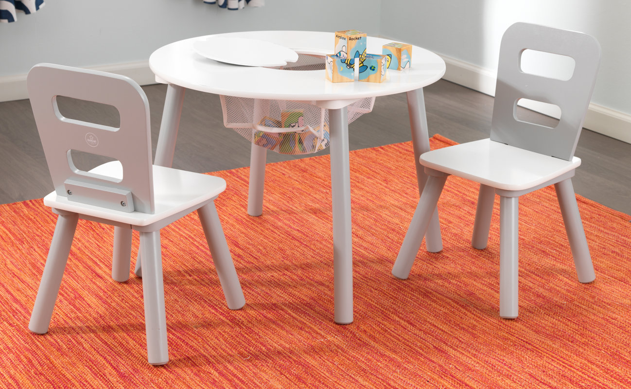 KidKraft 3-tlg. rundes Kindertisch und Stuhl-Set & Bewertungen | Wayfair.de