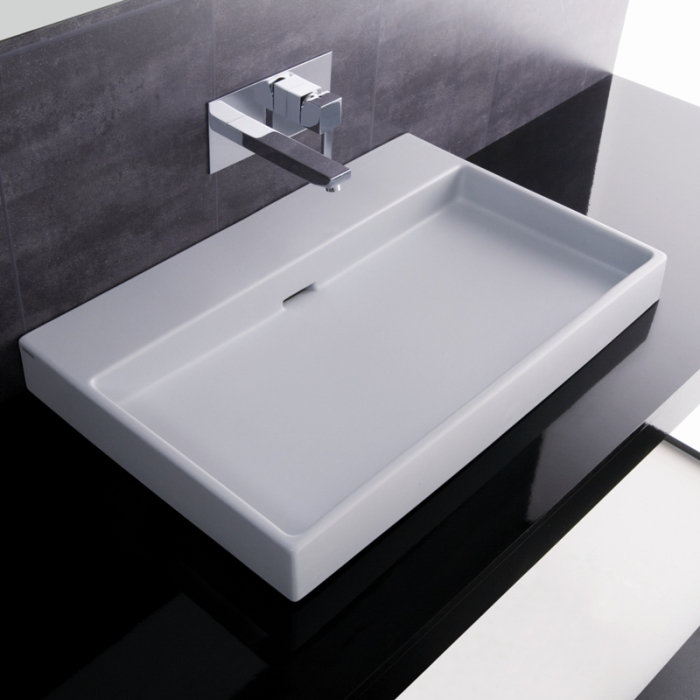 Ceramica I Urban Ceramic Ceramic Rectangular Vessel Bathroom Sink With Overflow Reviews Allmodern