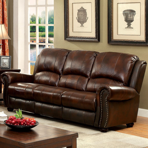 Fitzgibbons Leather Sofa By Darby Home Co Discount