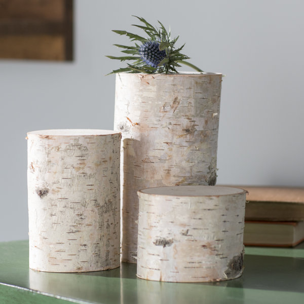 Loon Peak Mahle 3 Piece Decorative Birch Pillar Set Reviews