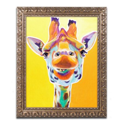 'Giraffe No. 3' Framed Painting Print on Canvas World Menagerie Size: 20