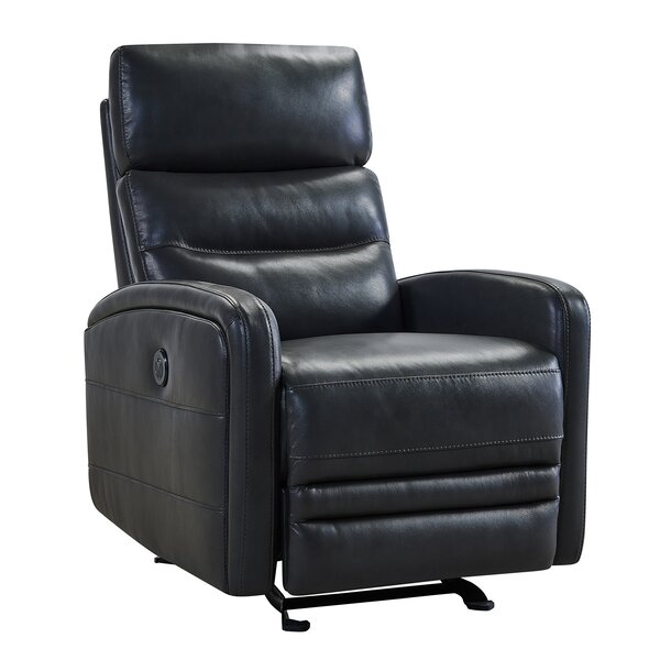 Goodlow Contemporary Leather Power Recliner By Latitude Run