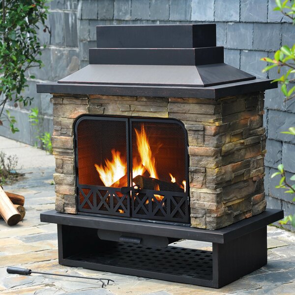 Pirtle Steel Wood Burning Outdoor Fireplace By Darby Home Co