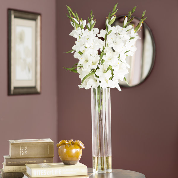 Large Gladiola in Cylinder Vase Silk Arrangement by Willa Arlo Interiors