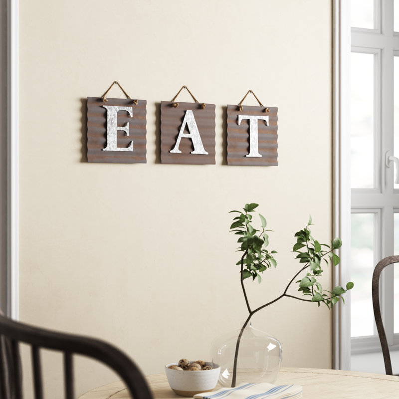 Eat Galvanized Metal Letter Wall Décor Reviews Birch Lane Eat Galvanized Metal Letter Wall Décor