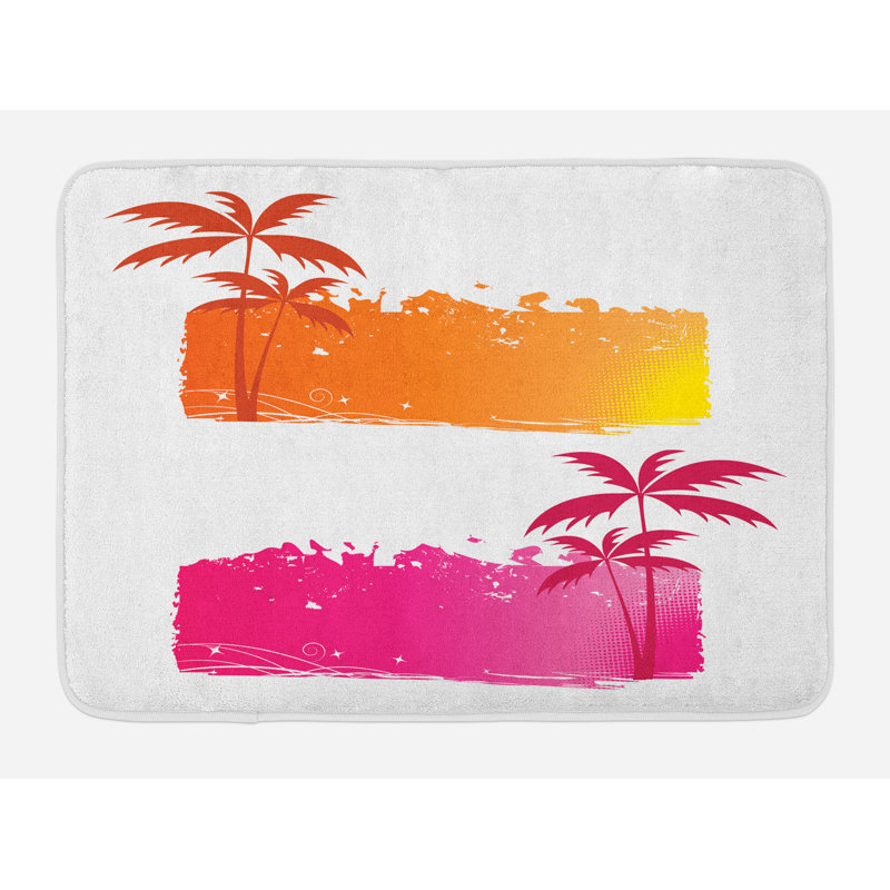 East Urban Home Ambesonne Orange And Pink Bath Mat By Grungy