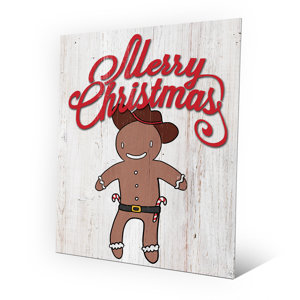 'Gingerbread Cowboy - Wood' Graphic Art on Plaque