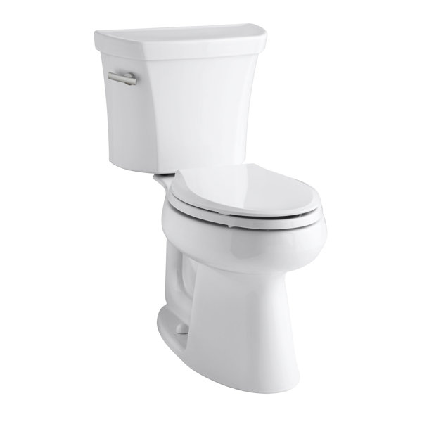 Highline Comfort Height Two-Piece Elongated 1.28 GPF Toilet with Class Five Flush Technology and Left-Hand Trip Lever by Kohler