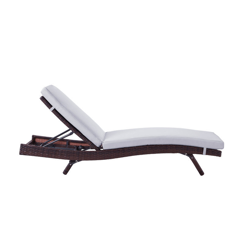 Mercury Row Prudence Reclining Patio Chaise Lounge with Cushion