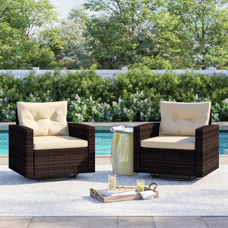 Sol 72 Outdoor Arlington Swivel Patio Chair With Cushions