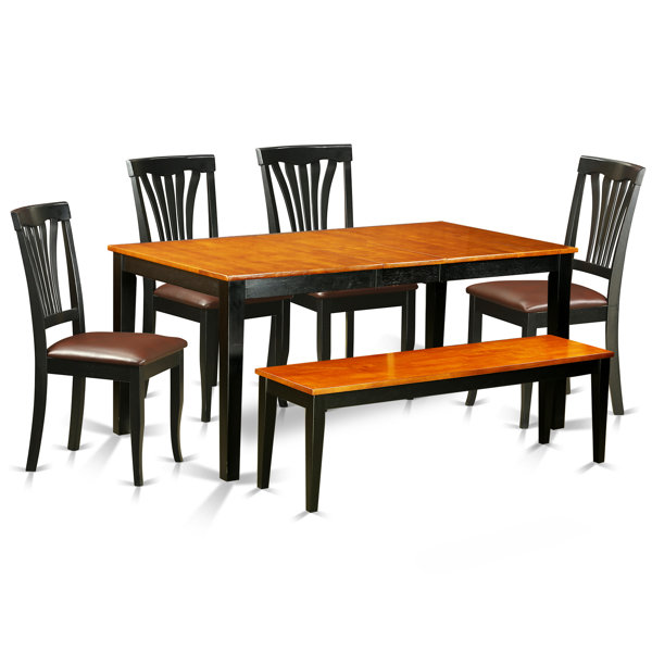 Pillar 6 Piece Wood Dining Set With Rectangular Table Top By August Grove Reviews