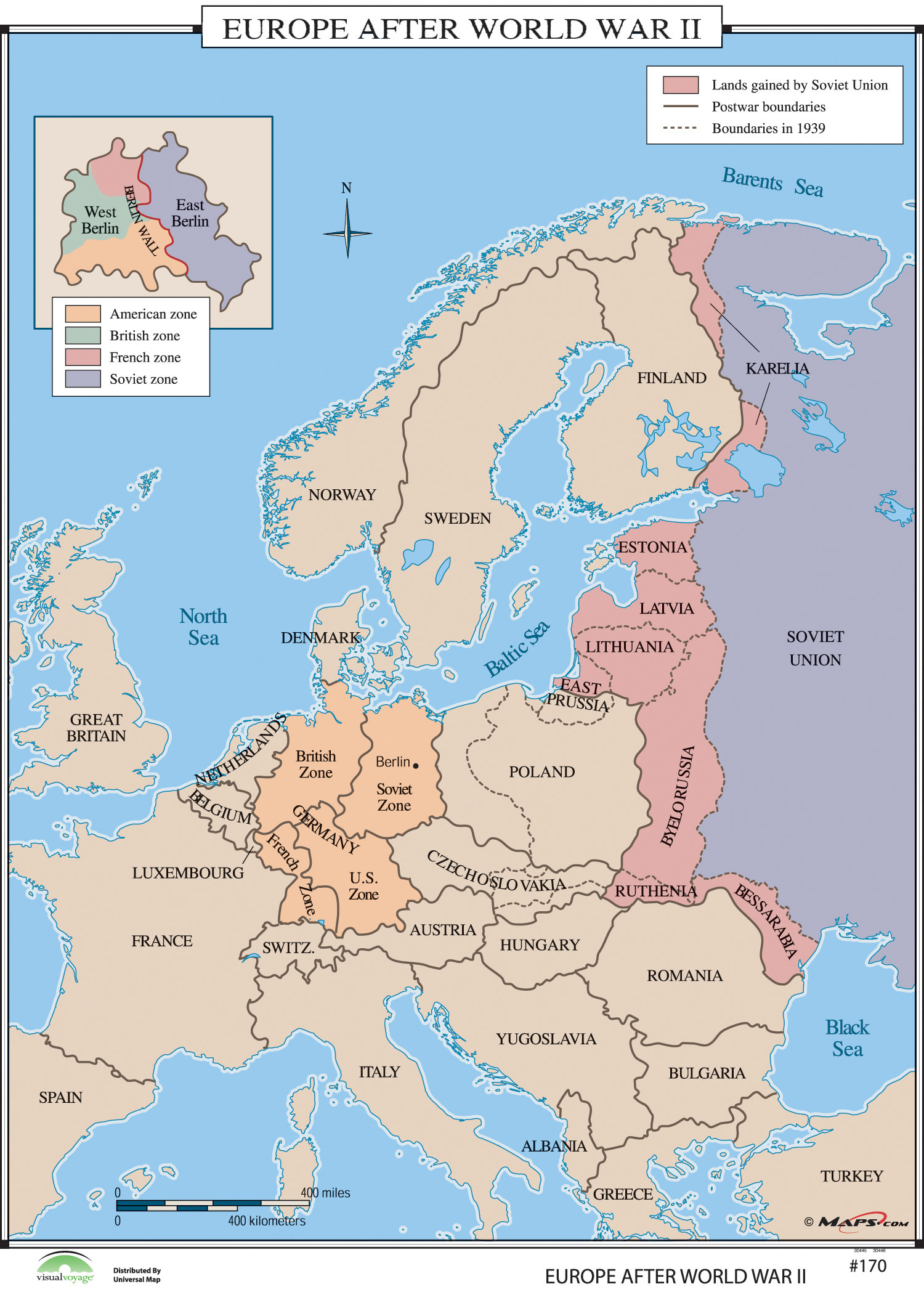 Labeled World War 2 Europe Map