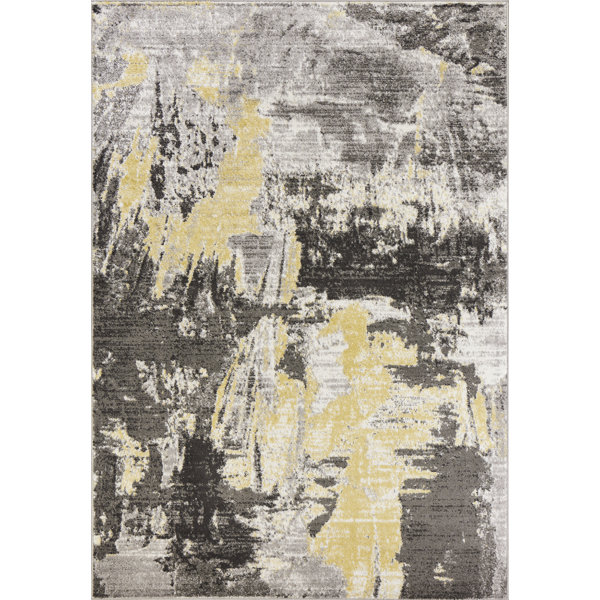 Tompkins Watercolor Gray Area Rug by Andover Mills