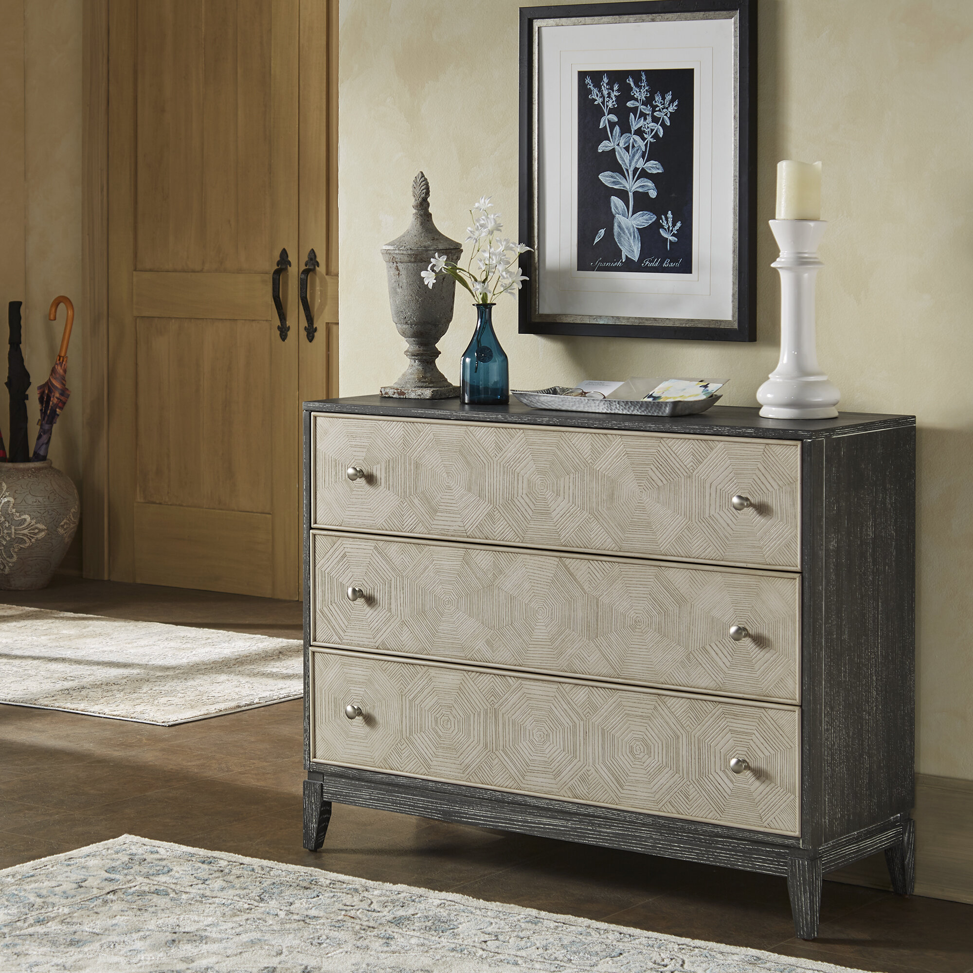 Gracie Oaks Rise 2 Tone 3 Drawer Standard Chest Wayfair