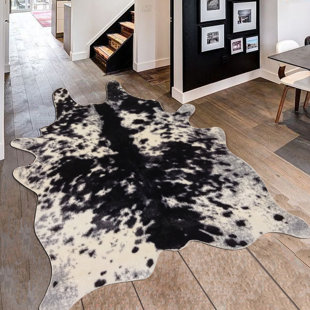 Faux Animal Area Rug Wayfair Alegre Faux Animal Cow Shape Black White Indoor Area Rug