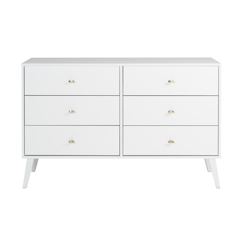 Langley Street Shamar Mid Century Modern 6 Drawer Double Dresser
