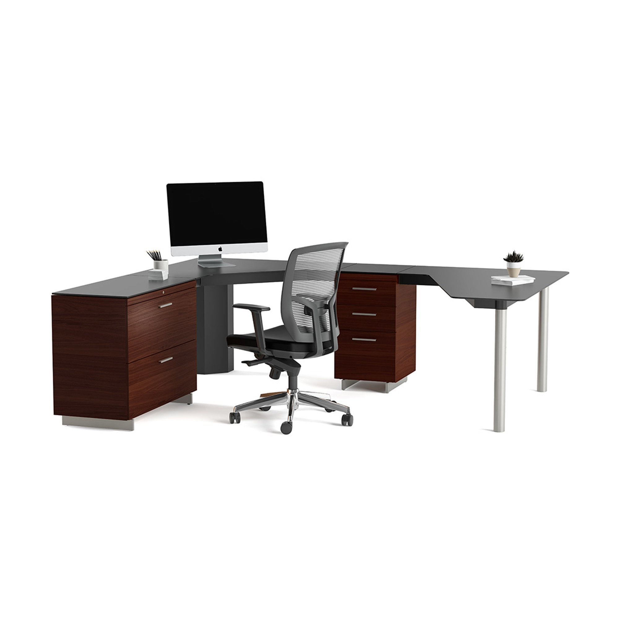 Bdi Usa Sequel Glass L Shape Executive Desk Reviews Wayfair