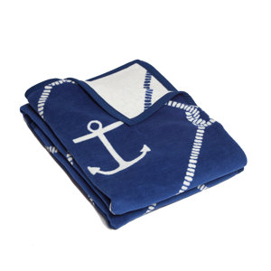 Moreno Anchors and Knots Cotton Throw Blanket