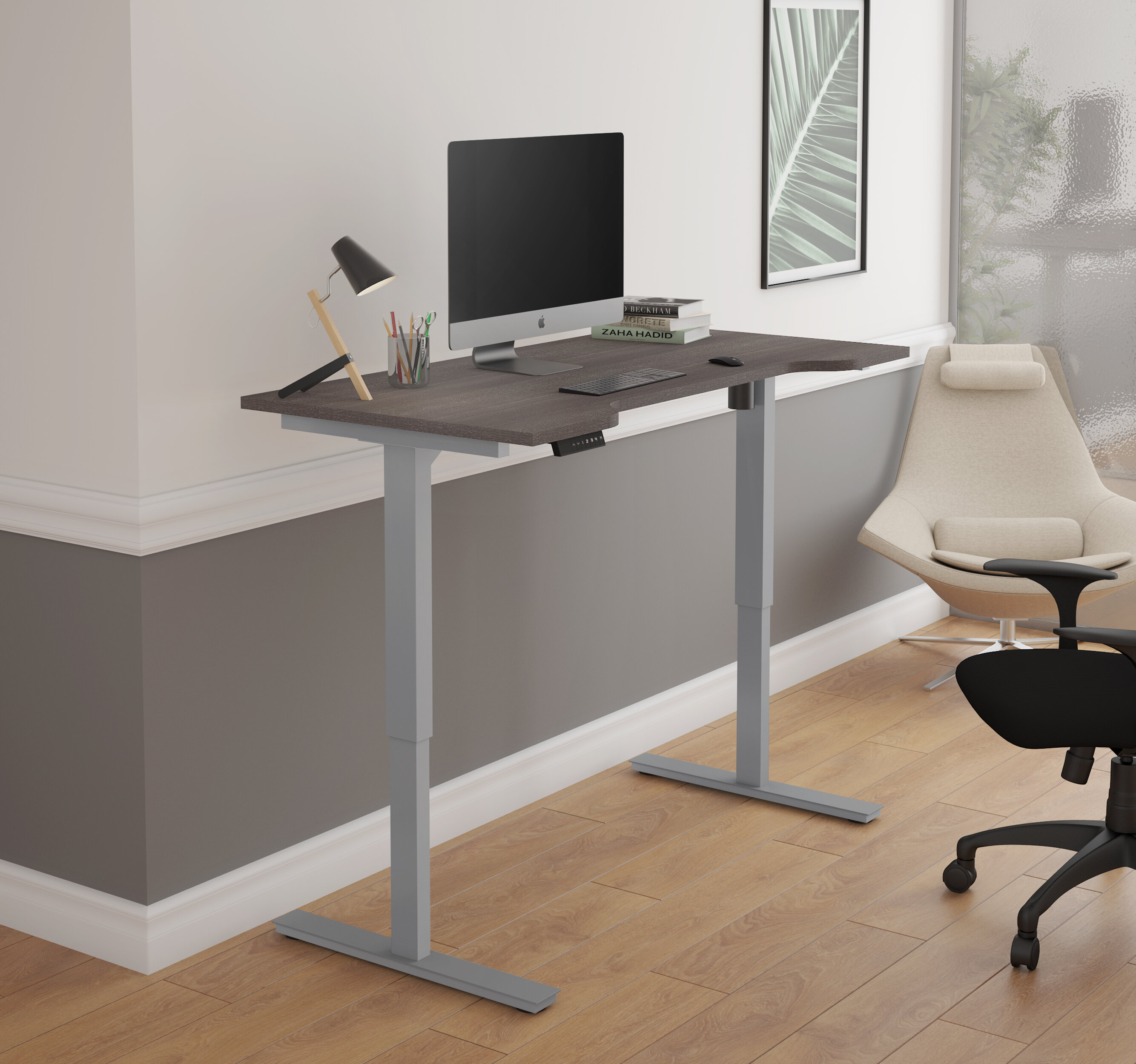 Symple Stuff Hayden Curved Electric Height Adjustable Standing