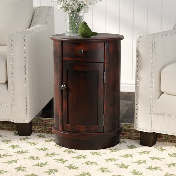 Monica Drum End Table With Storage By Darby Home Co