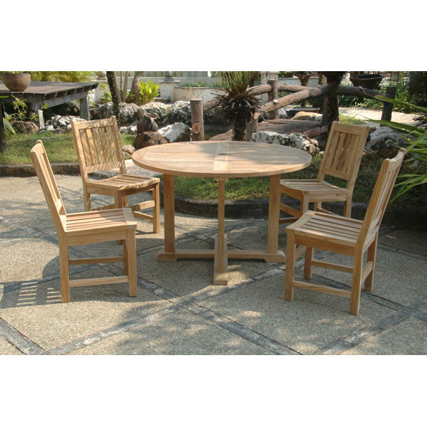 Kratzer 5 Piece Teak Dining Set by Bayou Breeze