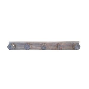 Wood Spool Hooks Wall Mounted Coat Rack