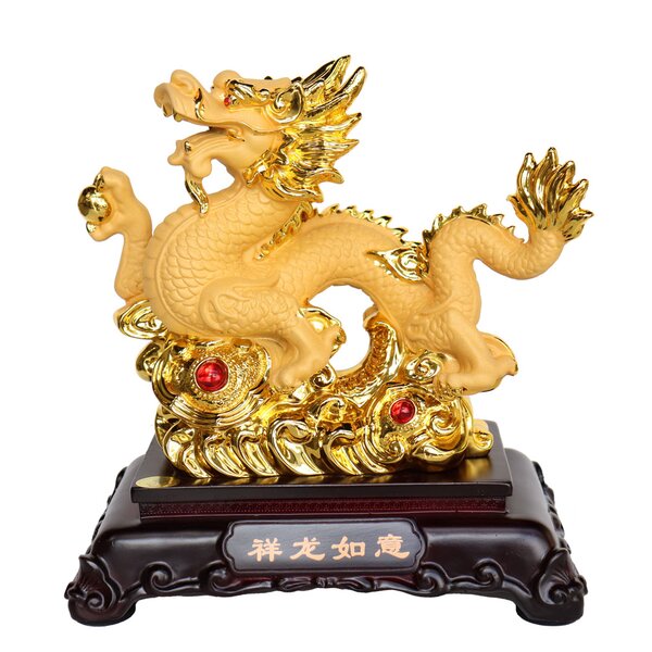 display new China black wood carving dragon figure 1 set pendant shelf holder 