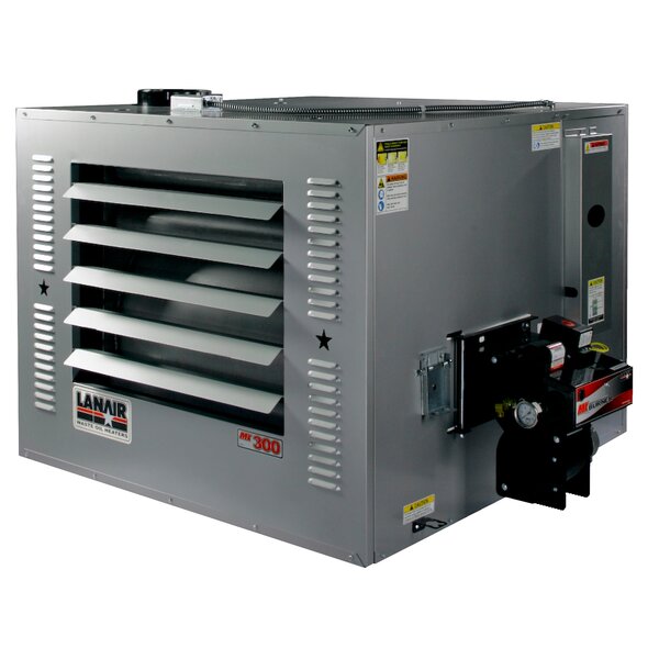 MX-Series 300,000 BTU Waste Oil Forced Air Cabinet Heater With Wall Chimney By Lanair Products, LLC