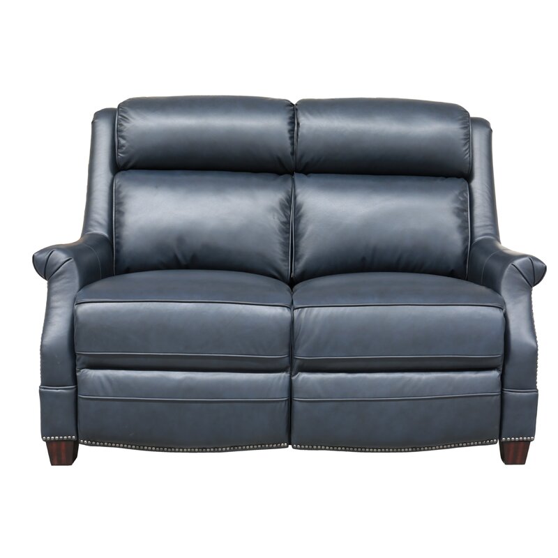 Orren Ellis Cheadle Genuine Leather Reclining Loveseat | Wayfair