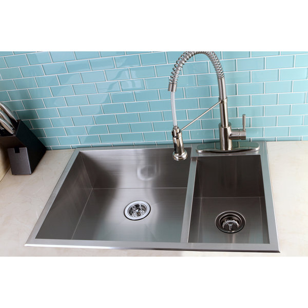 Uptowne 33 L X 22 W Self 70 30 Double Bowl Kitchen Sink
