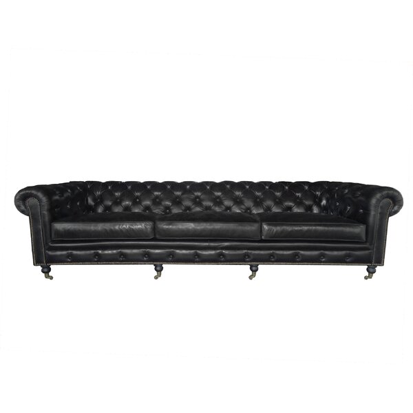 Davion Genuine Leather Chesterfield Sofa By 17 Stories